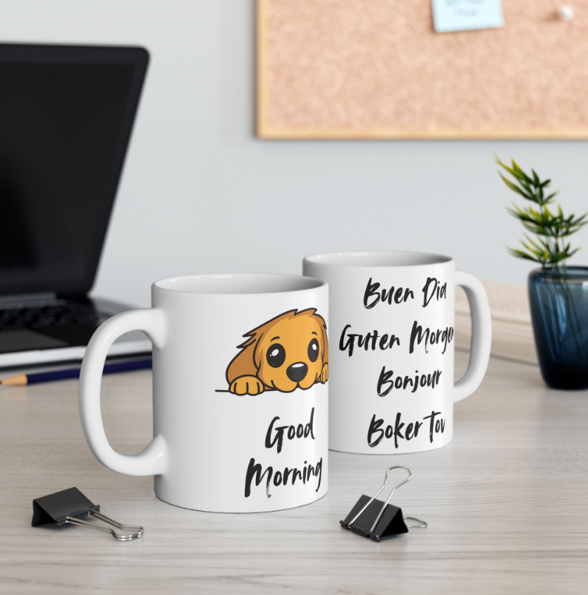 A Dog Says Good Morning in Five Languages With This Funny Mug